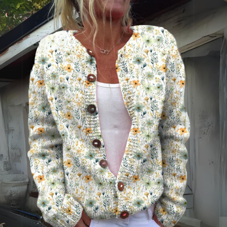 Amy™ | Beautiful Cardigan With Floral Print