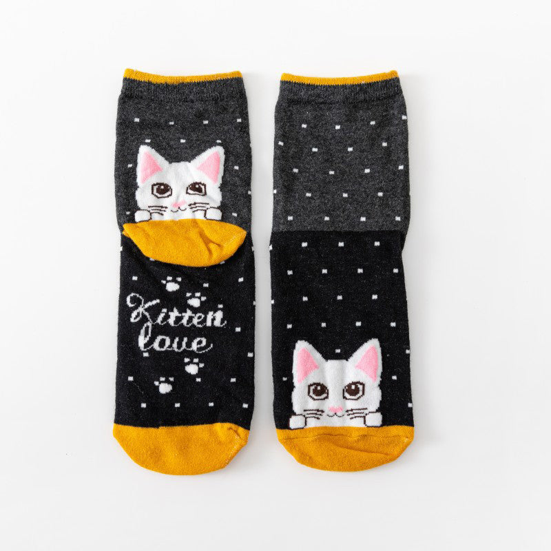 CARTOON CAT PRINT SOCKS