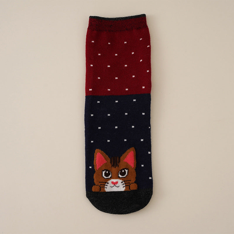 CARTOON CAT PRINT SOCKS