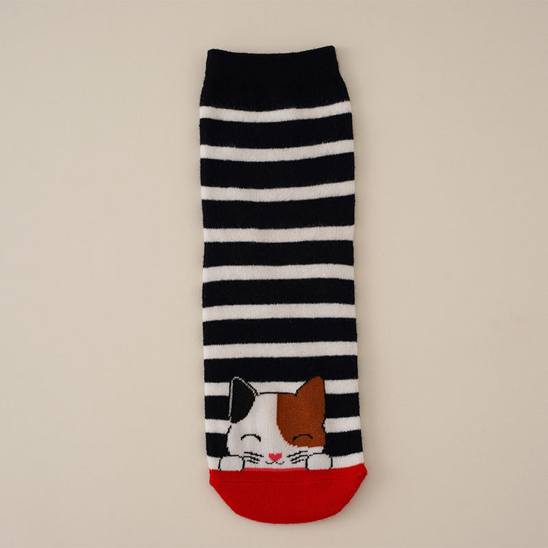 CARTOON CAT PRINT SOCKS