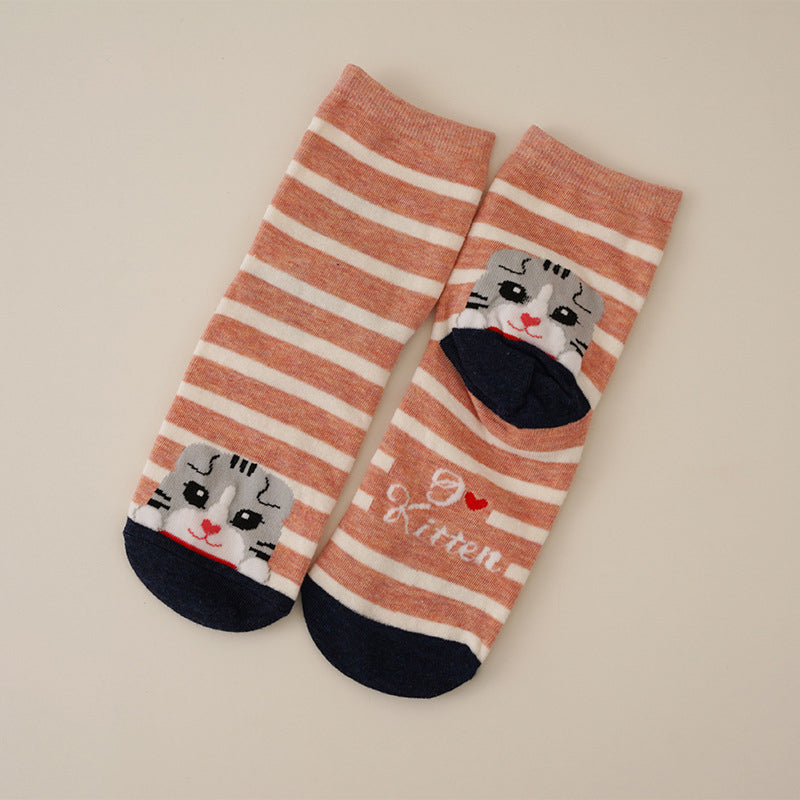 CARTOON CAT PRINT SOCKS