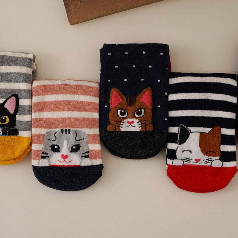 CARTOON CAT PRINT SOCKS